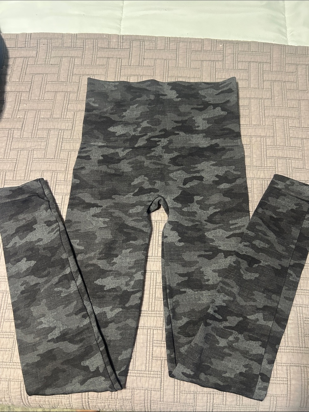 SPANX Girls' Grey Camo High-Waist Leggings